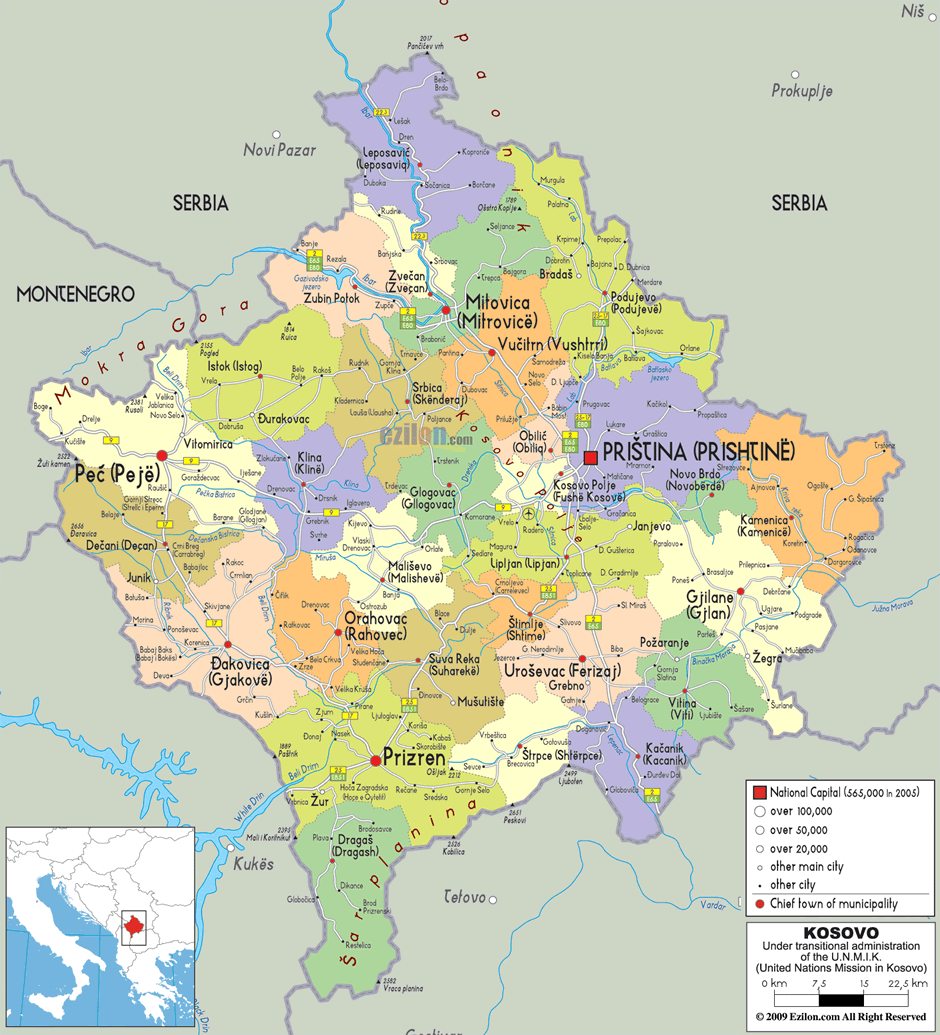 Kosovska Mitrovica map